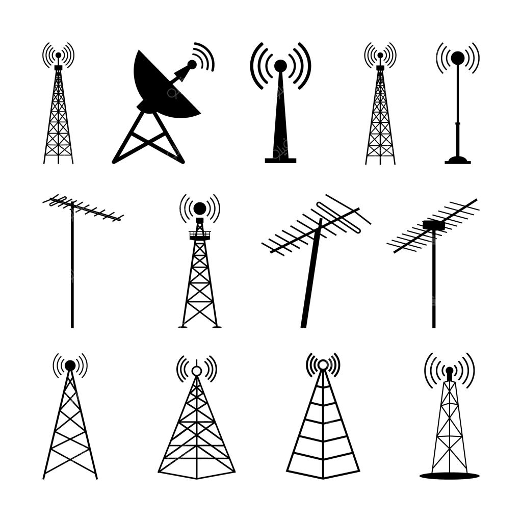 مجموعه وکتور سیلوئت آنتن، دکل رادیویی، دکل‌های اینترنت و فرستنده مخابراتی