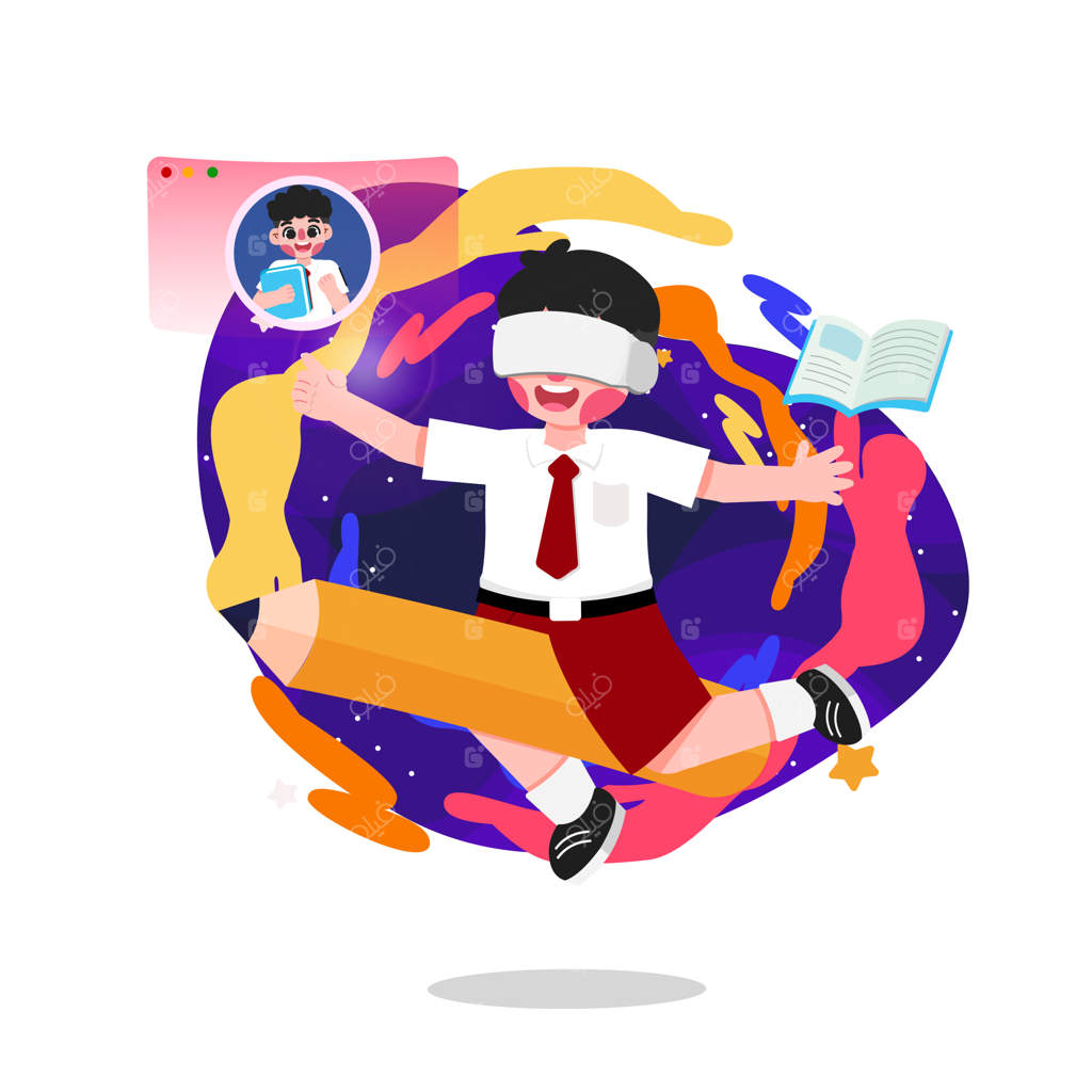 تصویرسازی آموزش ترکیبی متاورس برای دانش‌آموزان دبستانی در اندونزی