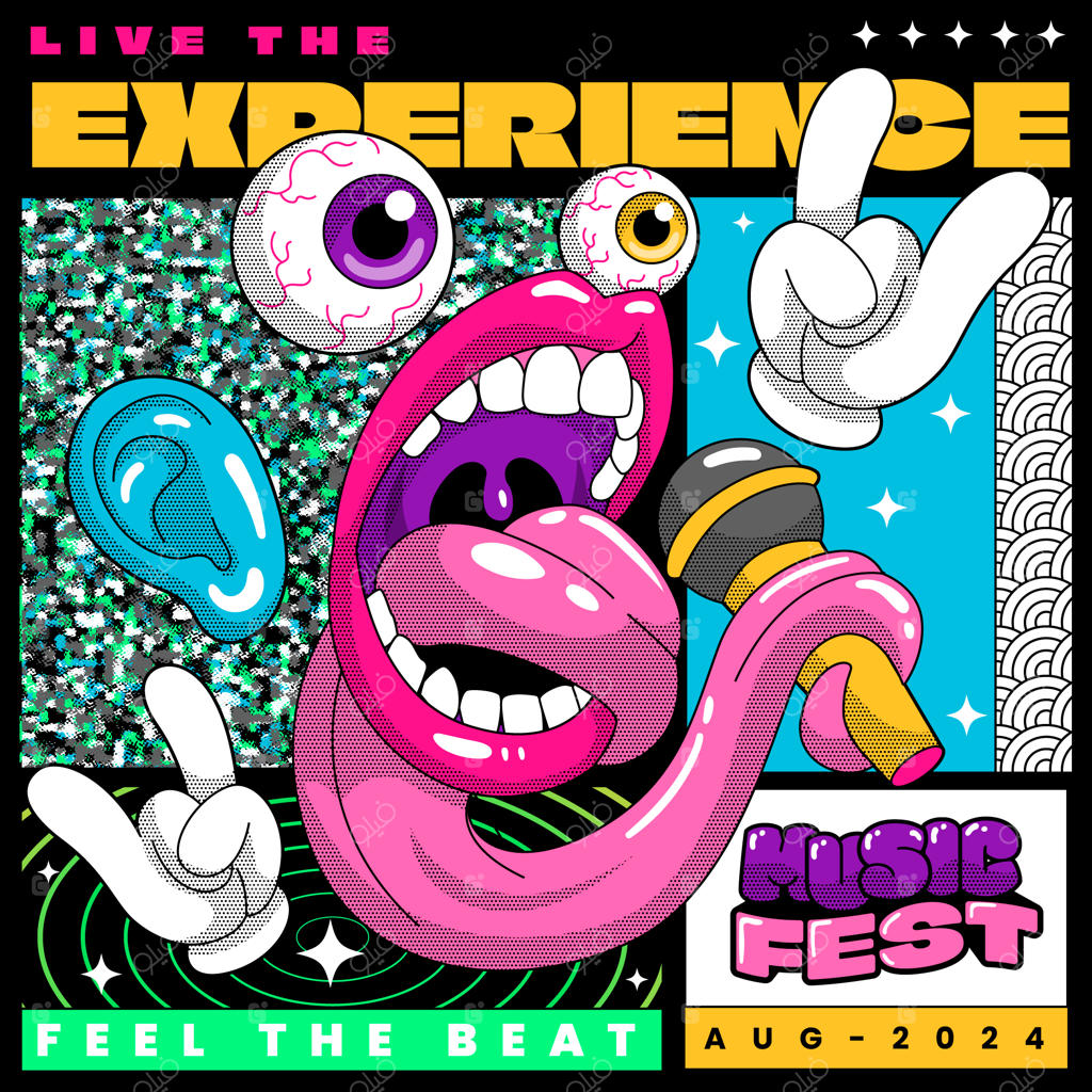 تصویرسازی دستی جشنواره موسیقی