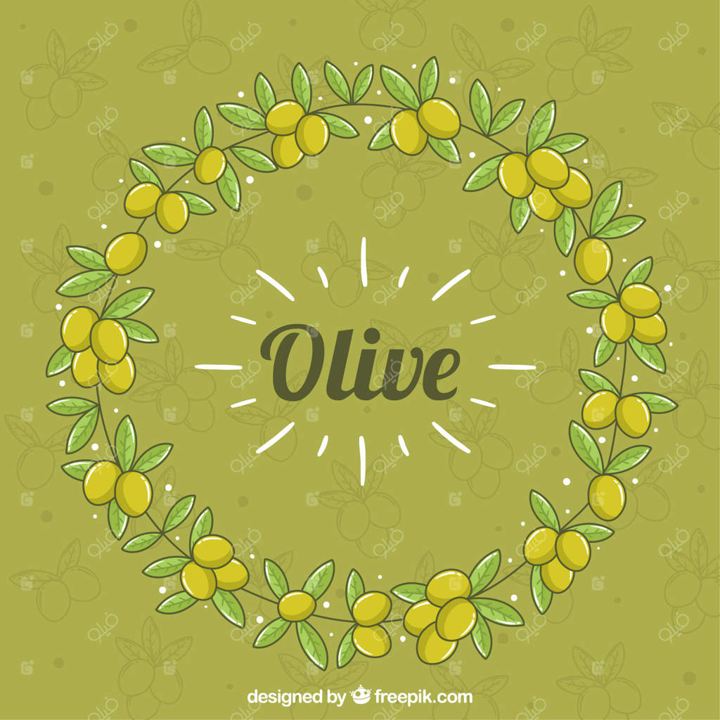 پشت‌زمینه‌ی سبز زیبا با زیتون‌ها