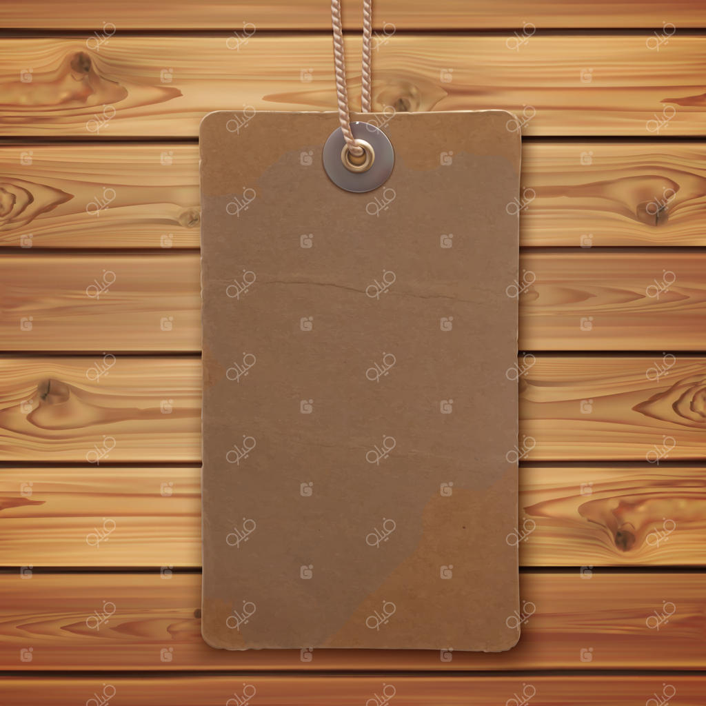 برچسب قدیمی و ساده روی تخته‌های چوبی: تگ قیمت.