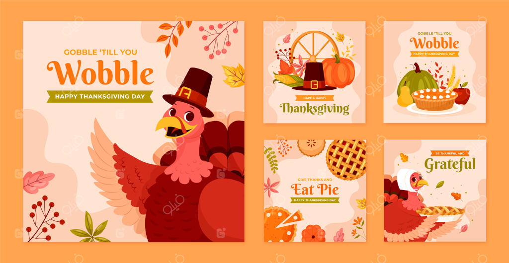 مجموعه پست‌های اینستاگرامی برای جشن شکرگزاری