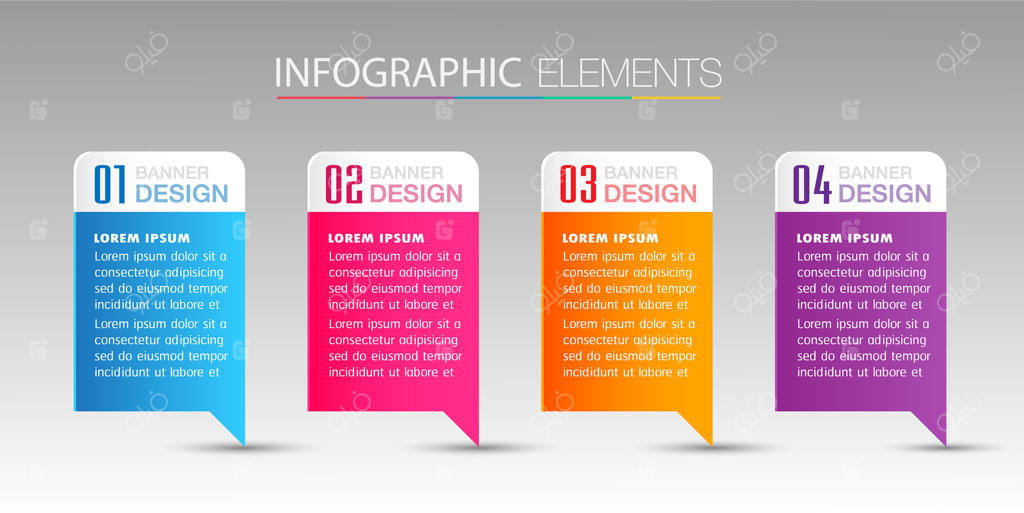 اینفوگرافیک‌ بنرهای مدرن و متن‌محور