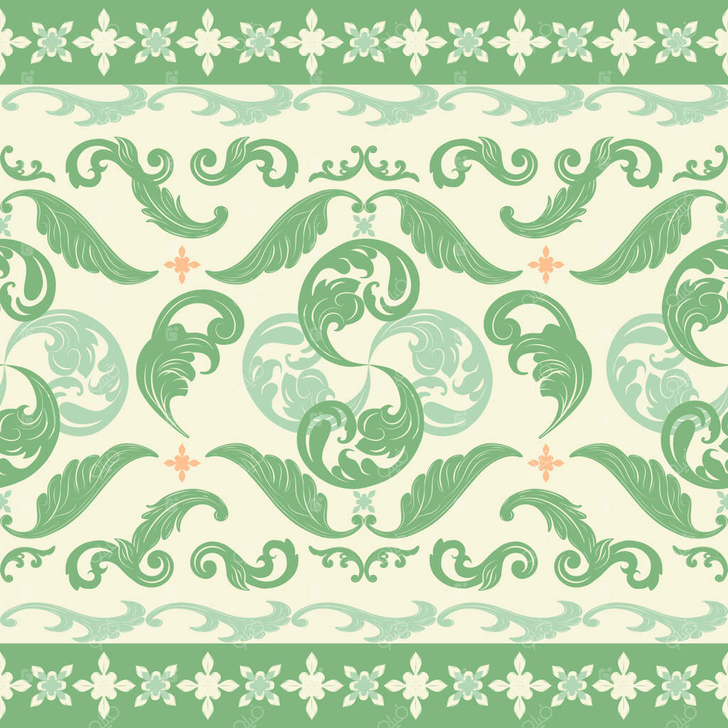 تصویر باغچه خانگی با سبزیجات تازه و نماد ثروت به رنگ سبز: پترن یکپارچه.