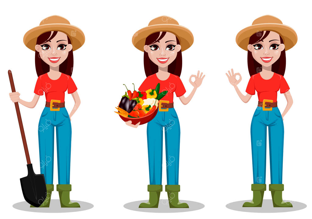 شخصیت کارتونی زن کشاورز