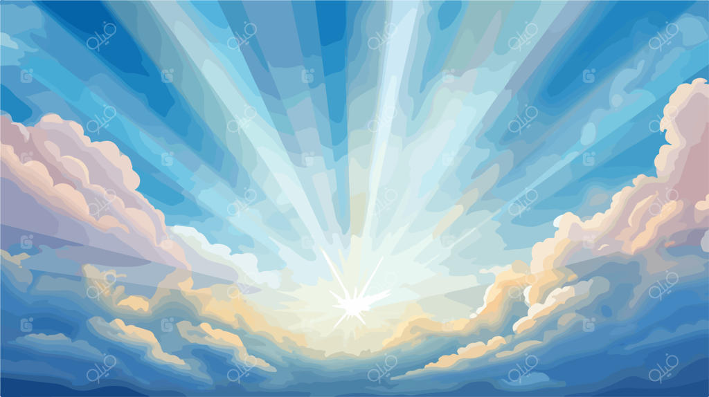 تصویرسازی پرتوهای نور خیره‌کننده در آسمان