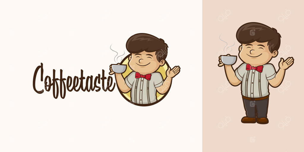 لوگوی کارتونی طعم قهوه
