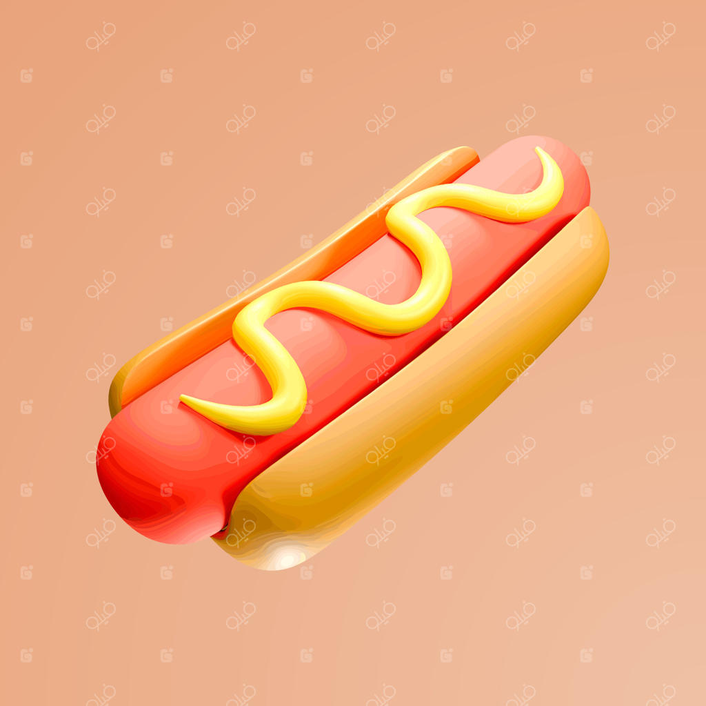 آیکون سه بعدی هات‌داگ