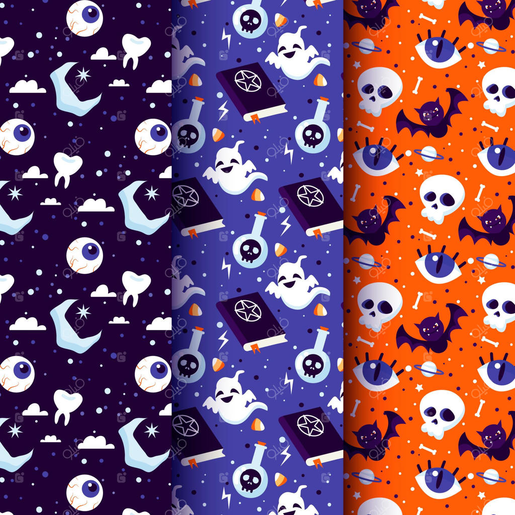 الگوهای هالووین به سبک طراحی تخت