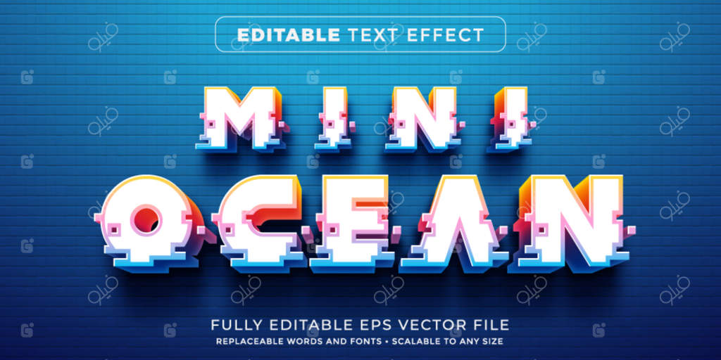 افکت متن قابل ویرایش با سبک سایه سنگین