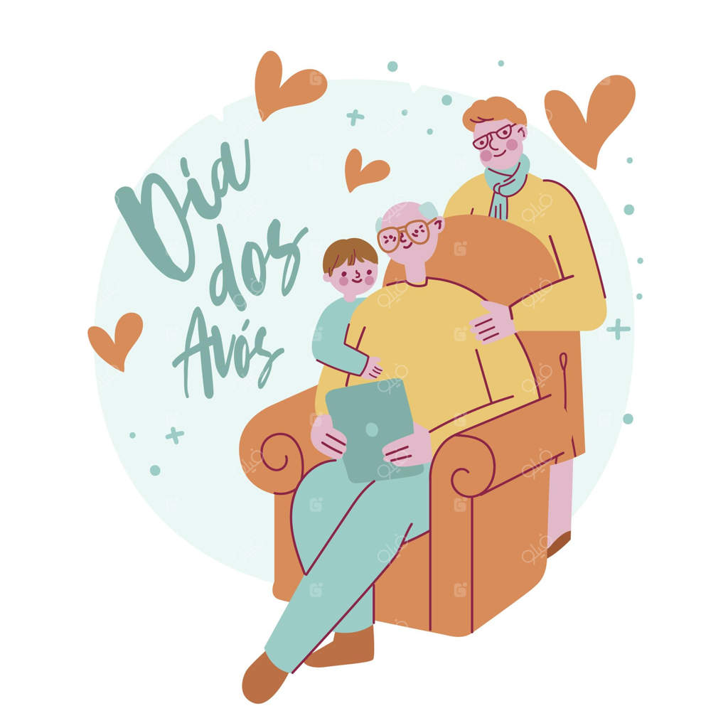 تصویرسازی دستی روز مادربزرگ‌ها و پدربزرگ‌ها