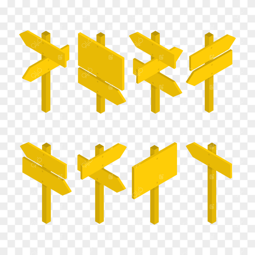 مجموعه‌ای از تابلوهای راهنمایی ایزومتریک به صورت مجزا