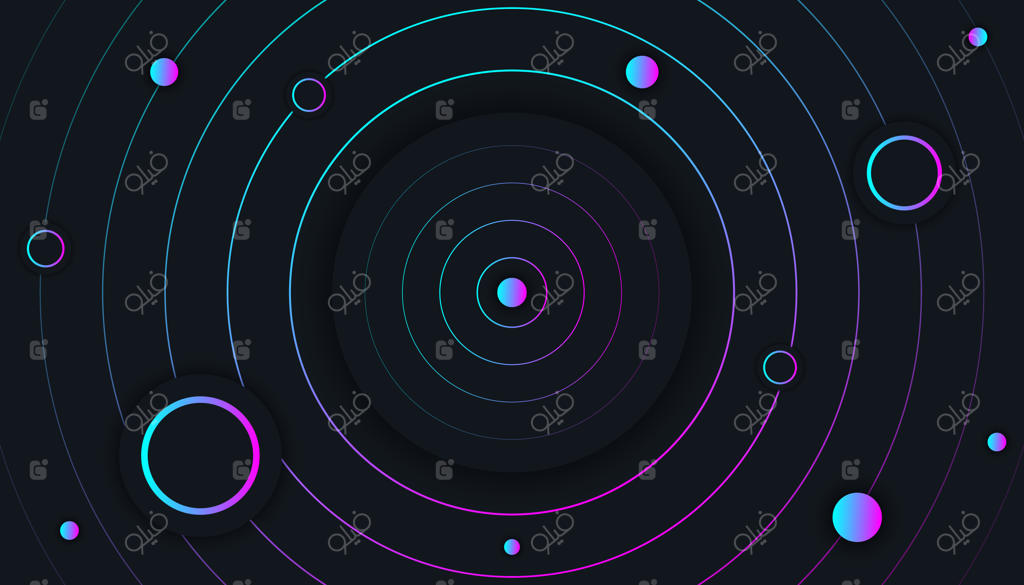 پس‌زمینه تیره با دایره‌های گرادینت