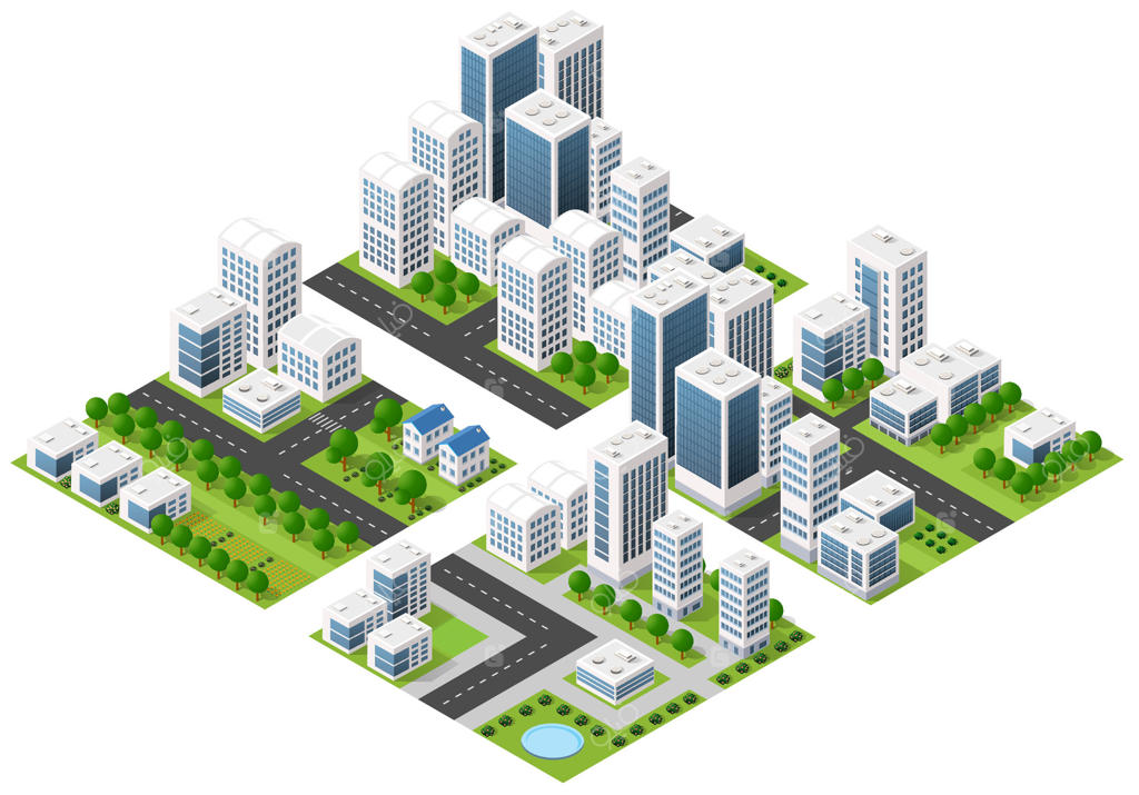 وکتور حرفه‌ای طراحی چشم‌انداز شهری مدرن