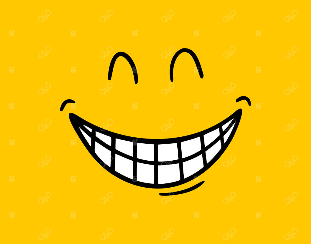 لبخند کارتونی: نماد نقاشی دستی شاد و مثبت