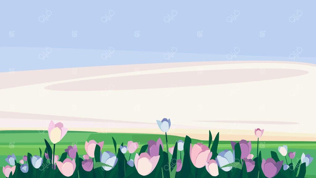 لاله‌های بنفش در چمنزار