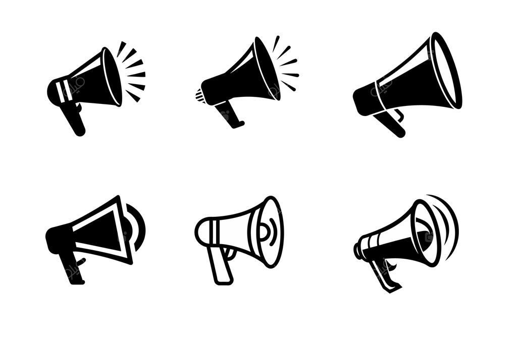 مجموعه آیکون‌های بلندگوی مشکی