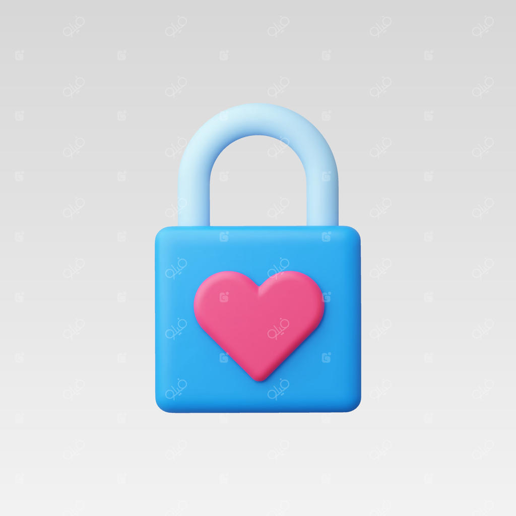 قفل رنگارنگ با نماد قلب، نمایانگر عشق و امنیت.