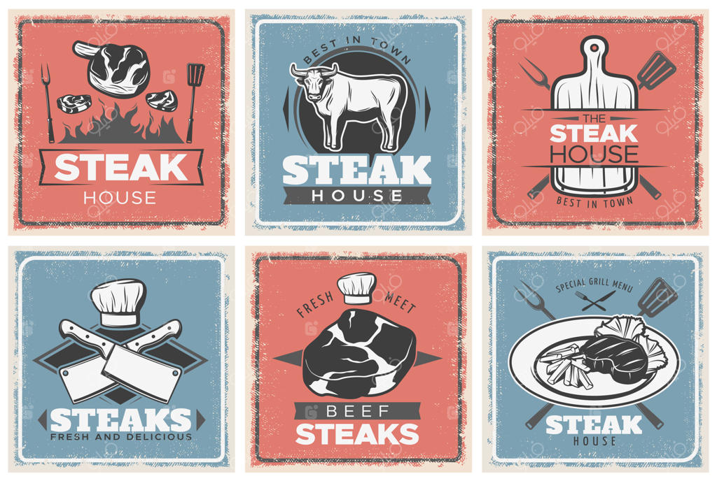مجموعه پوستر رستوران استیک کلاسیک