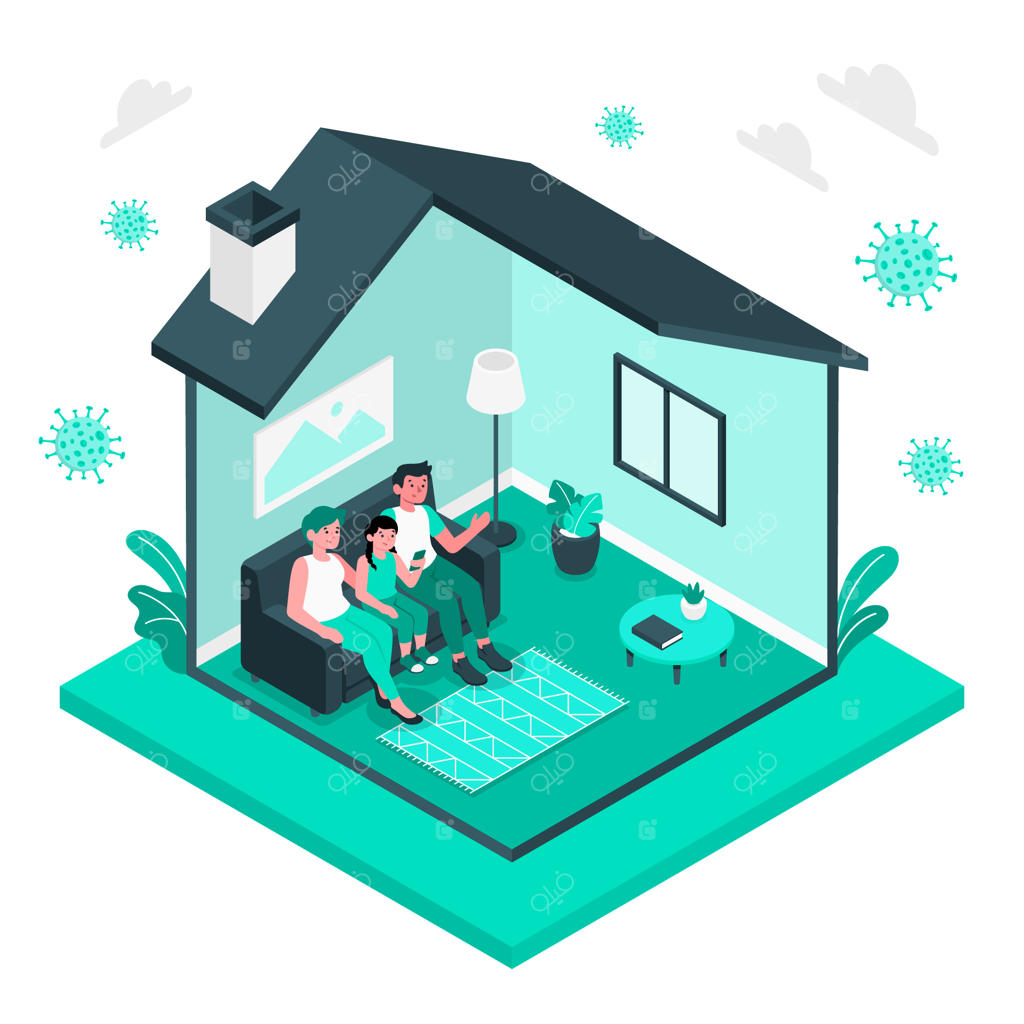 تصویرسازی مفهوم ماندن در خانه