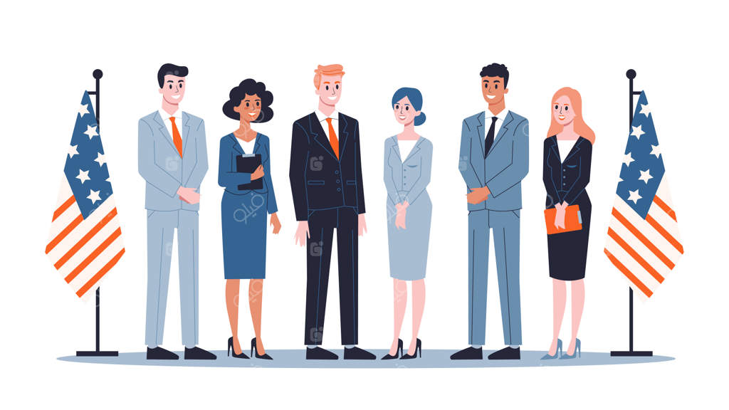 گروهی از سیاستمداران با کت و شلوار: دموکراسی و دولت