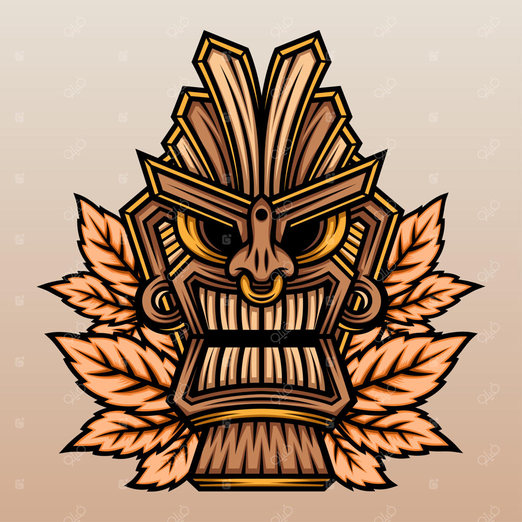 ماسک تیکی با برگ افرا.