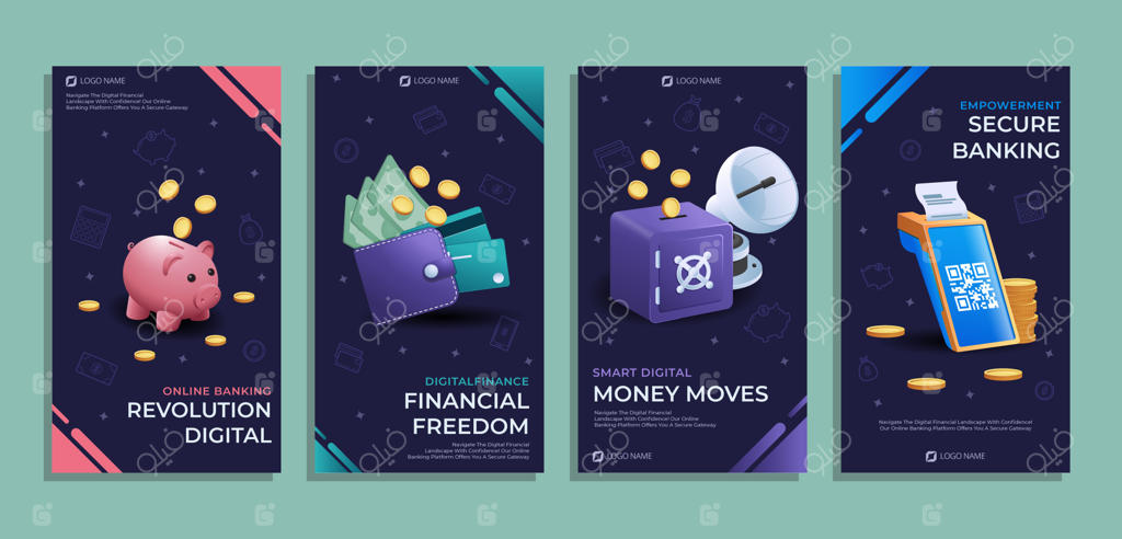 قالب استوری اینستاگرام برای کسب‌وکار بانکی