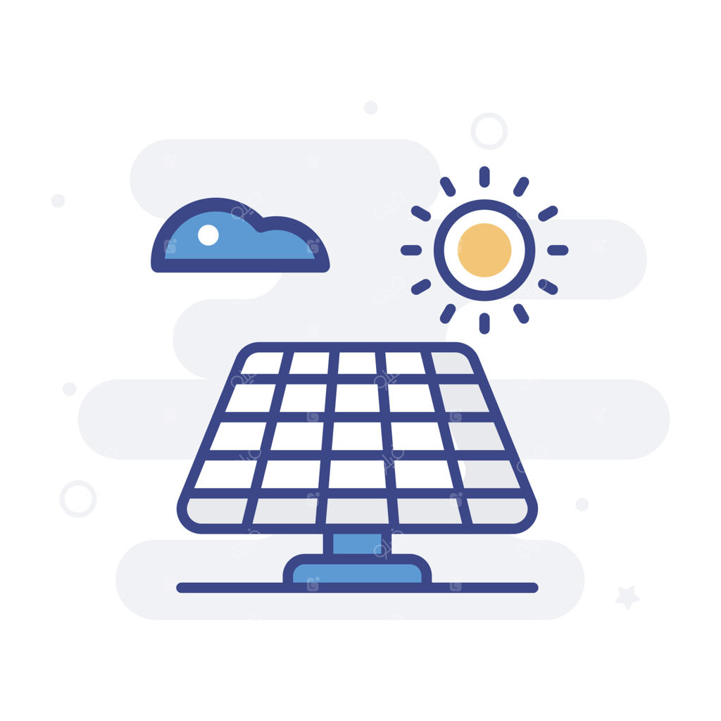 تصویرسازی سبک آیکون با طرح پر وکتور از منظومه شمسی. فایل EPS 10