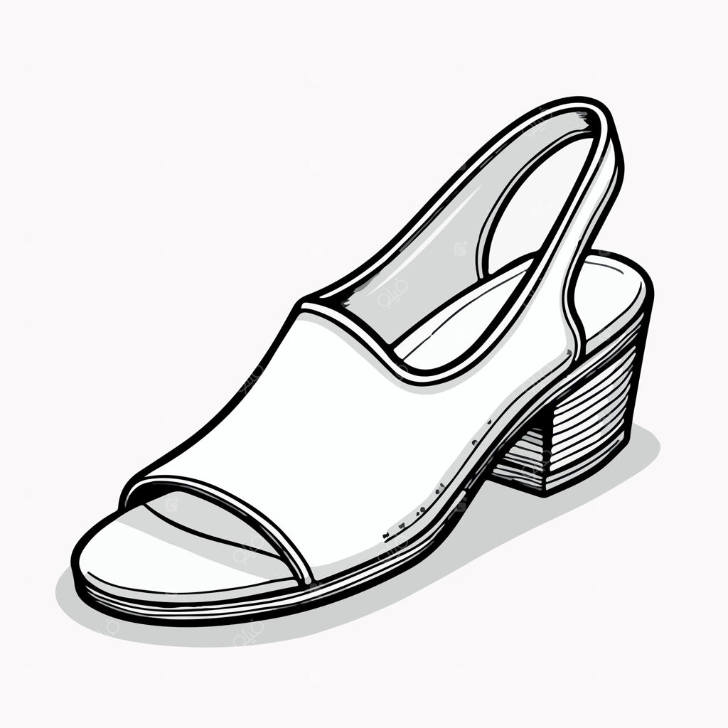 نقاشی کفش با خطی در زیر آن