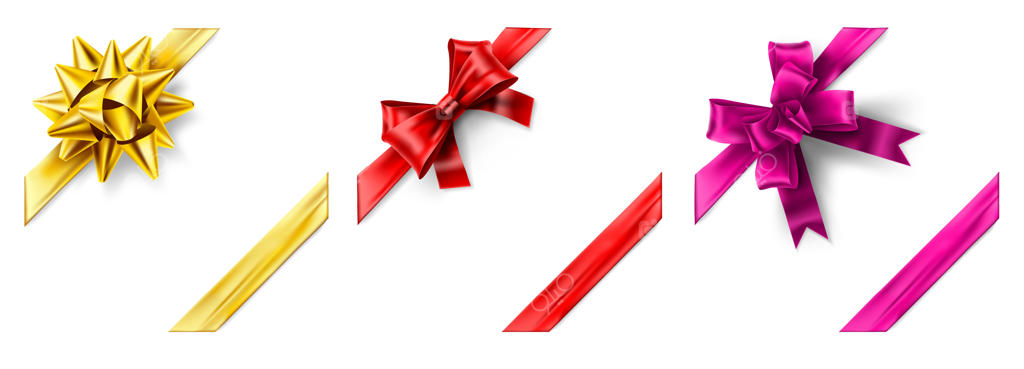 گوشه پاپیون روبانی واقعی.