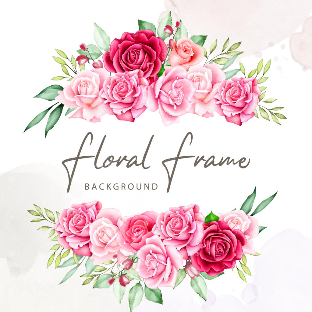 مجموعه قاب آبرنگی دسته‌گل‌ها