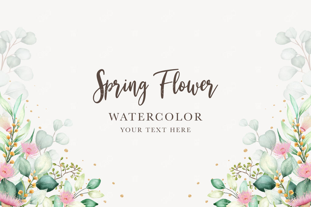 طراحی زمینه حلقه گل و برگ های دست‌کشیده