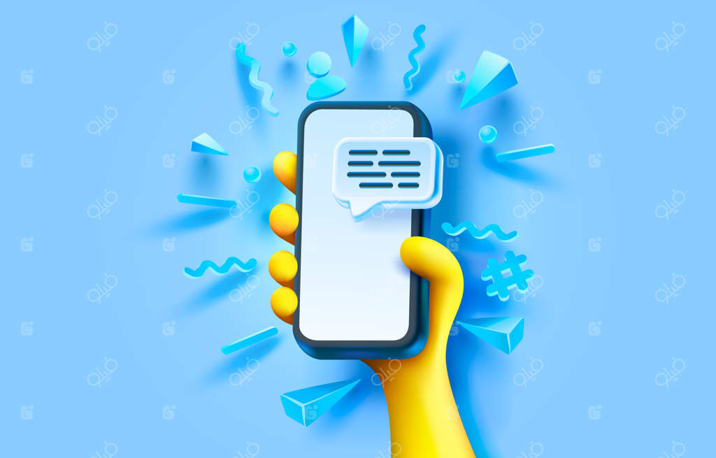 برنامه پیام‌رسان موبایل برای گفتگو با مردم وکتور