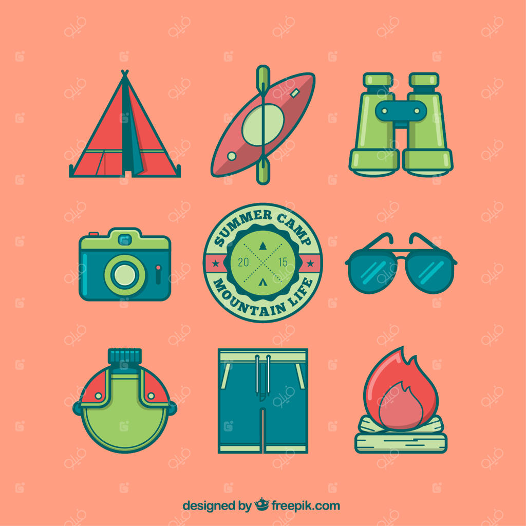 آیکون‌های رنگی کمپینگ