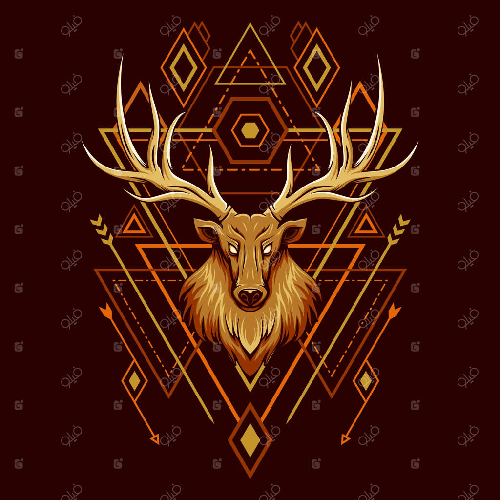 تصویر هندسی سر گوزن