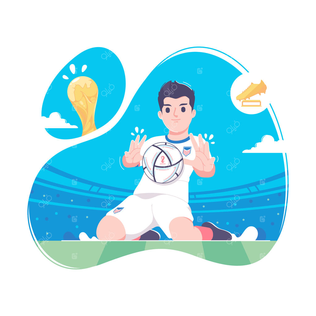 تصویرسازی بازیکن مشهور فوتبال آمریکا