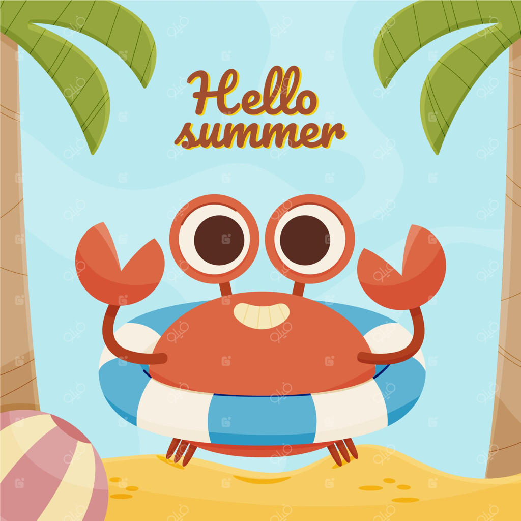 تصویرسازی دستی سلام تابستان