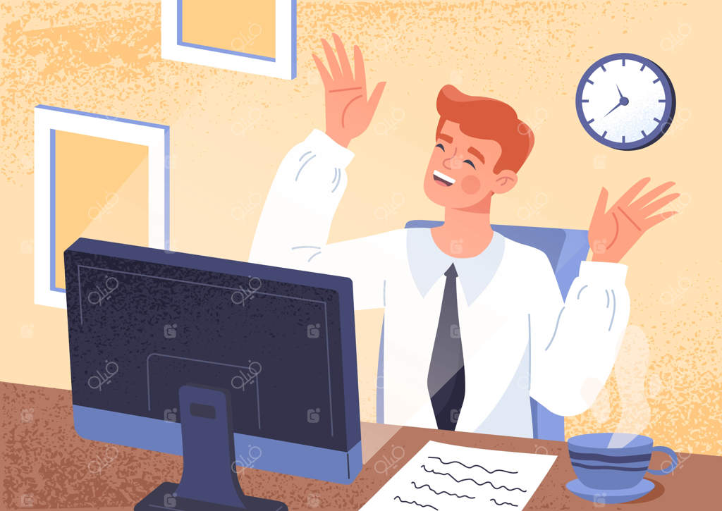 کارمند پشت میز کار