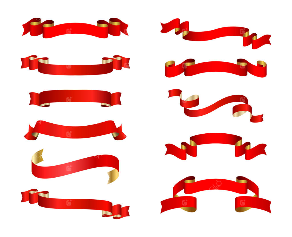مجموعه روبان‌های قرمز بنری