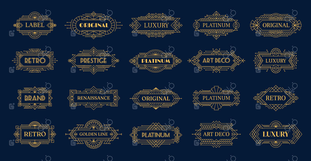 قاب‌ها و حاشیه‌های طلایی آرت دکو، برچسب‌های کلاسیک