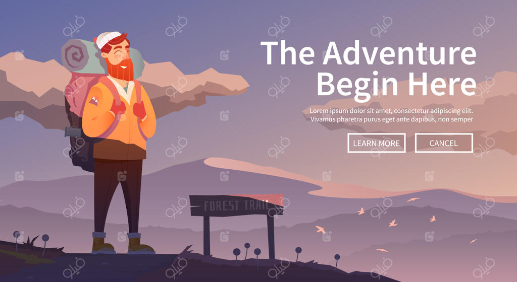 جوانی تنها در مسیر جنگل.