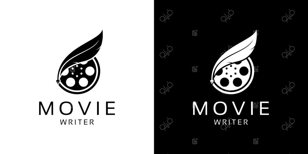 طراحی لوگوی نویسنده فیلم و تولید سینمایی با قلم پرنده و قلم قدیمی