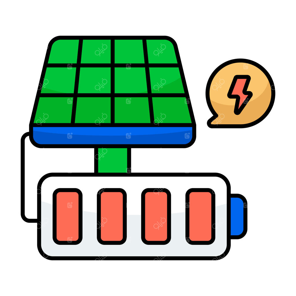 آیکون گرافیکی بی‌نقص پنل‌های خورشیدی