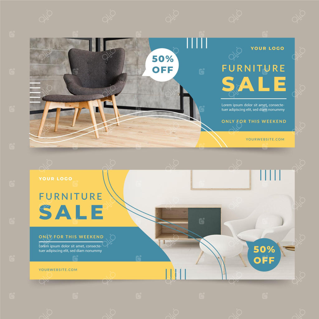 بنرهای حراج مبلمان با تخفیف ویژه