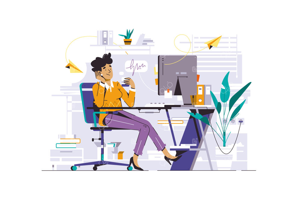 زن جوان و جذاب در انتظار پیام در لپ‌تاپ