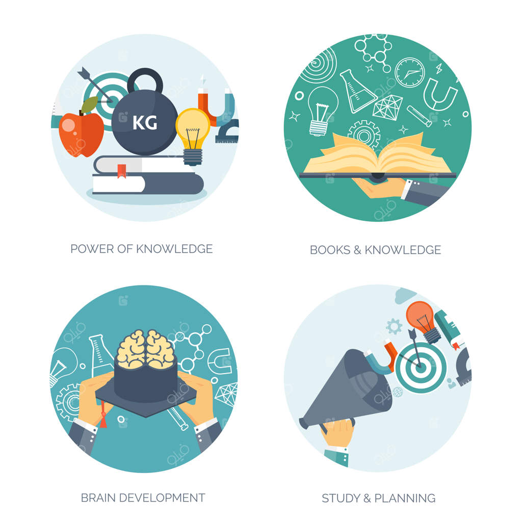 مجموعه پس‌زمینه‌های برداری: آموزش از راه دور و دوره‌های آنلاین مدرسه وب