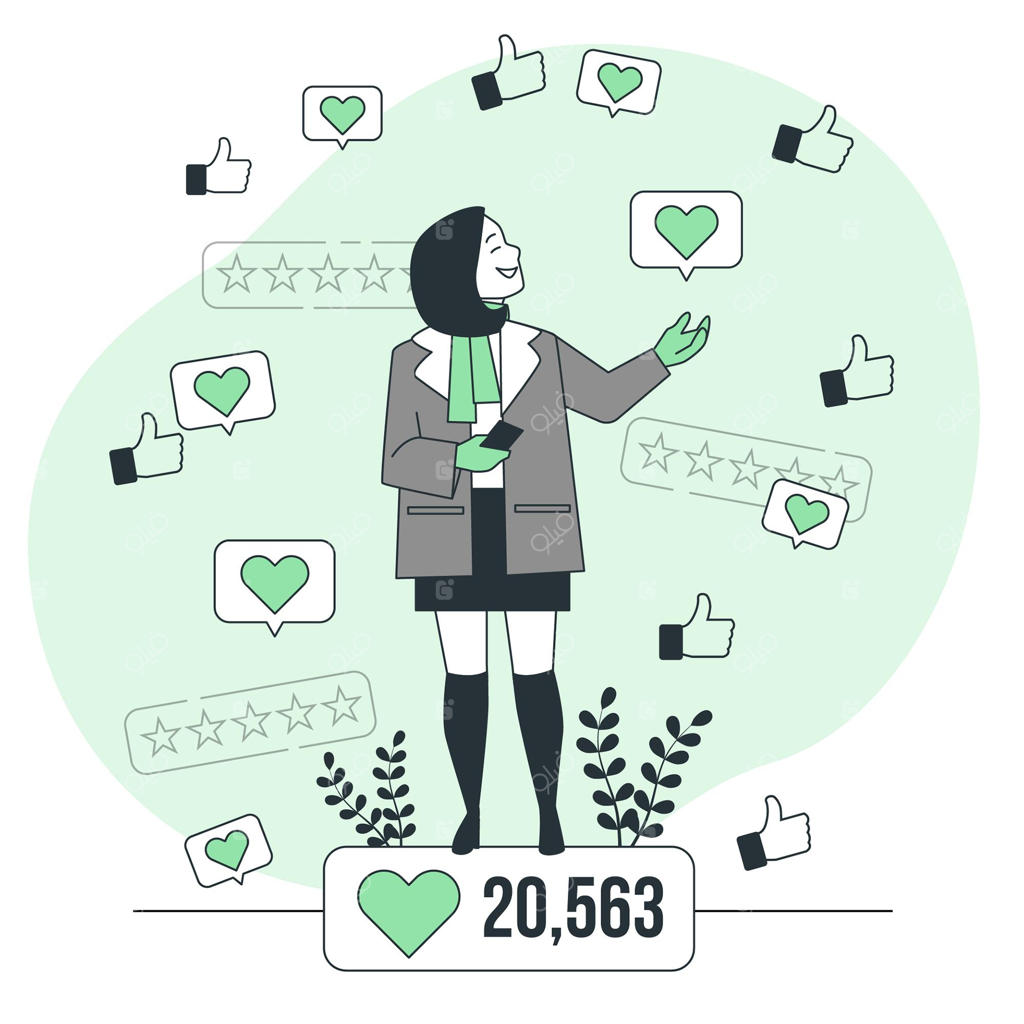 تصویری از مفهوم محبوبیت آنلاین