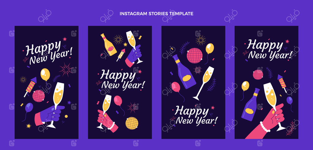 مجموعه استوری‌های اینستاگرام برای سال نو ساده و زیبا