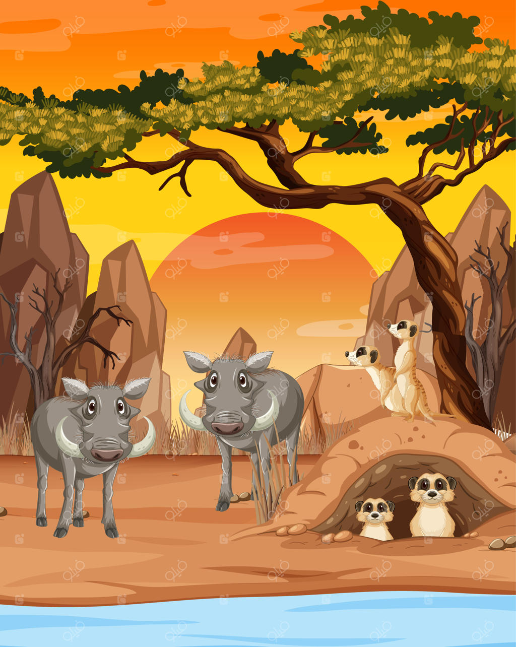 دشت‌های گرمسیری با حیوانات وحشی