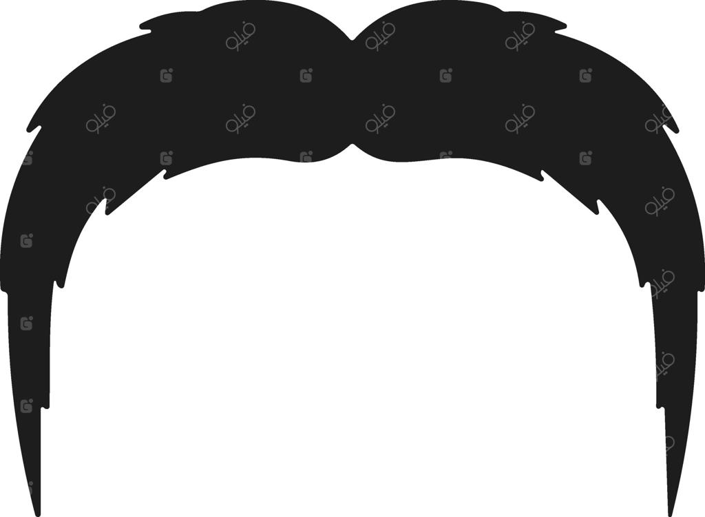 تصویر سیلوئت سبیل و مو به سبک قدیمی برای آرایشگاه و استایل هیپسترانه